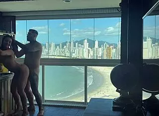 damn, this ebony latina's plump hairy pussy swells riding that bodybuilder's muscular cock 🔥💦