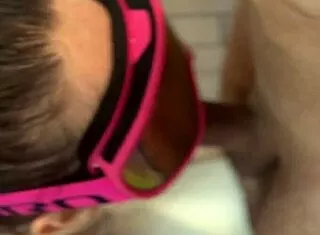 bathroom dickflash thrill builds with monster cock deepthroat tease part 1