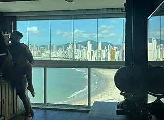 damn, this ebony latina's plump hairy pussy swells riding that bodybuilder's muscular cock 🔥💦
