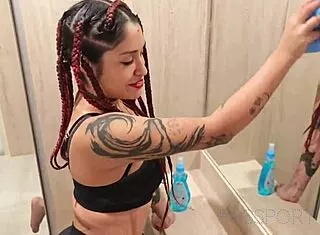 latina maid strips naked for tip deepthroat ride?