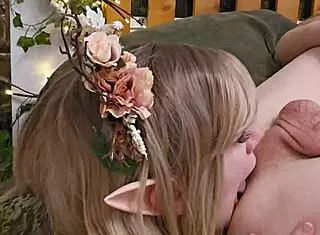 kimmi the elf rims human asshole deep then gulps cum mouthful
