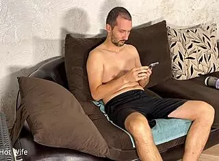 hey hubby caught you jerking now sit on my big pregnant ass