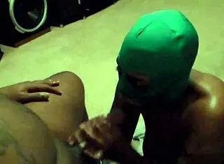 Ebony bbw quick handjob messy facial big black cock
