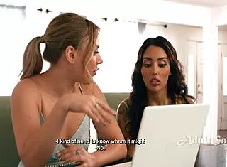 Roommates' lesbian fantasies exposed in vanessa sky anna claire clouds scissoring session