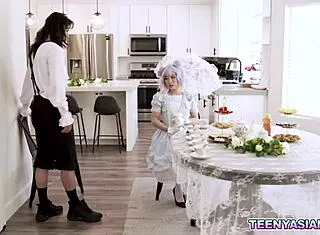Kimmy Kim lets stud David Lee fuck her tight Asian holes everywhere