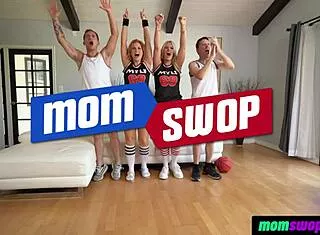step sons pretend sport fans. they bang stepmoms in taboo momswop orgy.