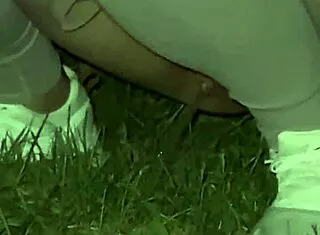 Wanna Fuck My Wet Wife's Huge Pussy by the Campfire After Flashing?