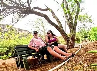 wanna see her slobber on cock in the garden?