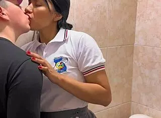 Hot Colombian School Students Caught Fucking in Bathroom