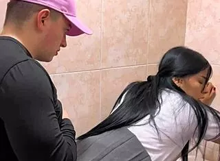 Hot Colombian School Students Caught Fucking in Bathroom