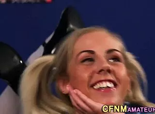 uniform teen sucks small cock in heels