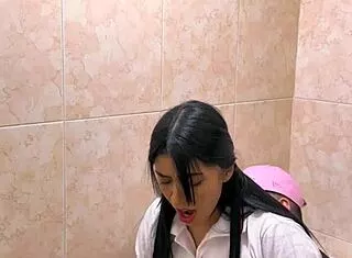 Hot Colombian School Students Caught Fucking in Bathroom