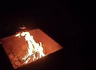 Wanna Fuck My Wet Wife's Huge Pussy by the Campfire After Flashing?