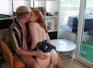Tattooed Girlfriend Rides Big Cock in Homemade Quickie