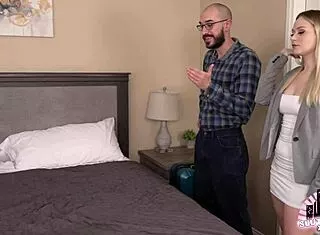 co-workers sharing bed leads to sloppy tight pussy pounding