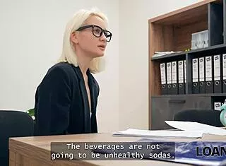 Blonde whore gets rough anal in office for loan after casting interview all holes filled