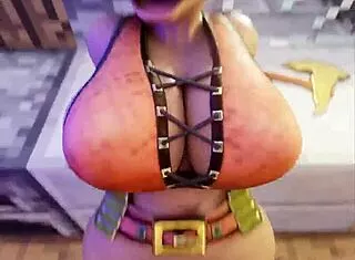 milf piglin's big natural tits ass pussy in pov missionary furry fuck