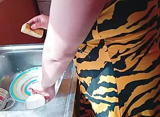 I fucked stepmom's hot friend in kitchen 😍 she bent over miniskirt ripped off juicy ass shaking 💦 babysitter fantasy!