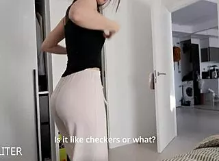 her pants ripped off for brutal big ass anal creampie pounding!