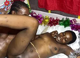 hey neighbor sneaks in and creampies landlord's teen ebony daughter for xmas