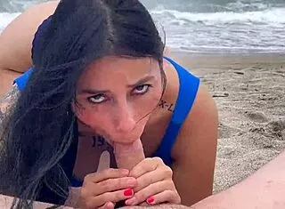 Fucking hard on nudist beach!