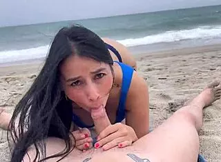 Fucking hard on nudist beach!