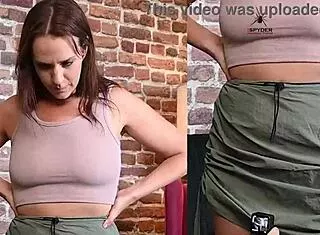 Alisha Adams' taped boobs tease through sexy outfit try-ons