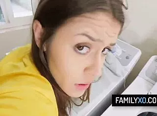 hot latina stepdaughter fucked by stepdad in laundry