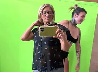 Caught professor masturbating! Sucked her wet then she gagged classmate cock!