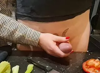 Kitchen Cock Torment Urethral Insertion Cucumber Ball Kicking Extreme