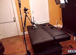 Curly Haired Brunette Lexxie Gets Pussy Machine Fucked