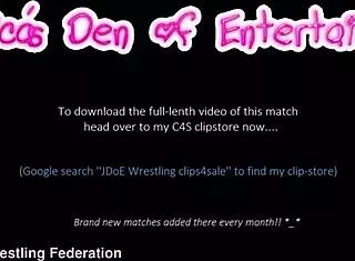 Facesitting bra panties strip wrestling match with dildo and diaper