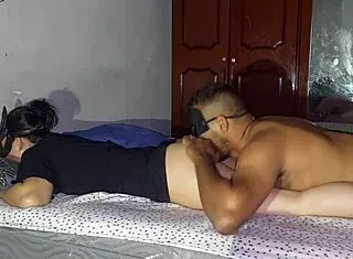 slurping her dripping wet pussy juices hungrily