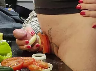 Kitchen Cock Torment Urethral Insertion Cucumber Ball Kicking Extreme