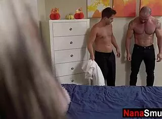 Big Tit Gilf Stepgranny Threesome Fucks Stepgrandsons With Old Woman