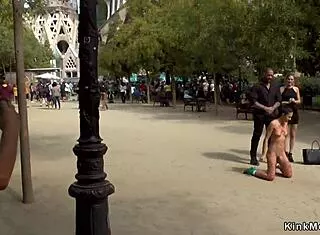 Naked Slim Brunette Fucked In Public