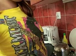 pretty teen 18+ fucked by grandpa and grandma in the kitchen