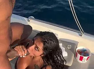 sex on boat ends with cum on ass