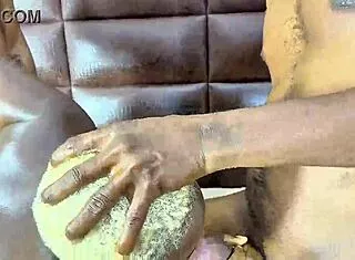 Insane fivesome ends with ebony slut facial