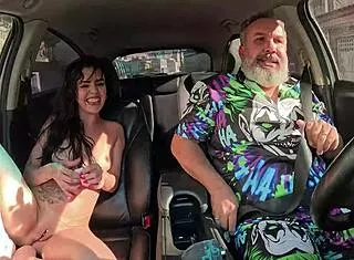 Hotwife milf rides bbc in car
