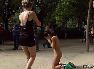 Naked Slim Brunette Fucked In Public