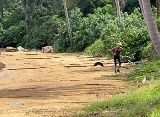 Accidental Homemade Sex In Public Beach Handjob And Outdoor Cumshot