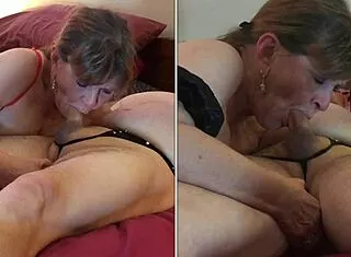 granny queen of hearts sucking a cock