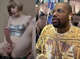 naked petite transgender girl getting hard