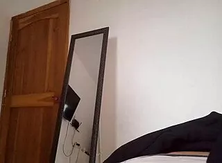 latina stepmom gets naked before work and fingers her wet pussy