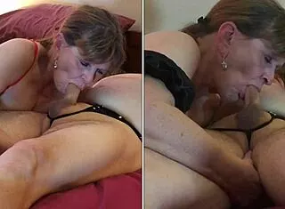 granny queen of hearts sucking a cock