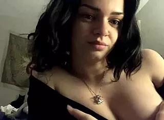 Horny girl shows off her big tits now