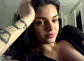 Horny girl shows off her big tits now