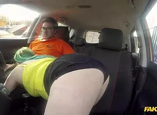 bbw newbie tested at orgy in fake driving school