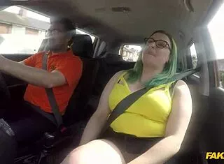 bbw newbie tested at orgy in fake driving school
